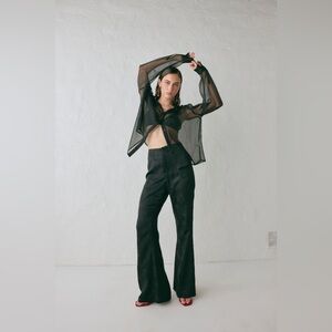 Black Boot-Cut Pants - Women